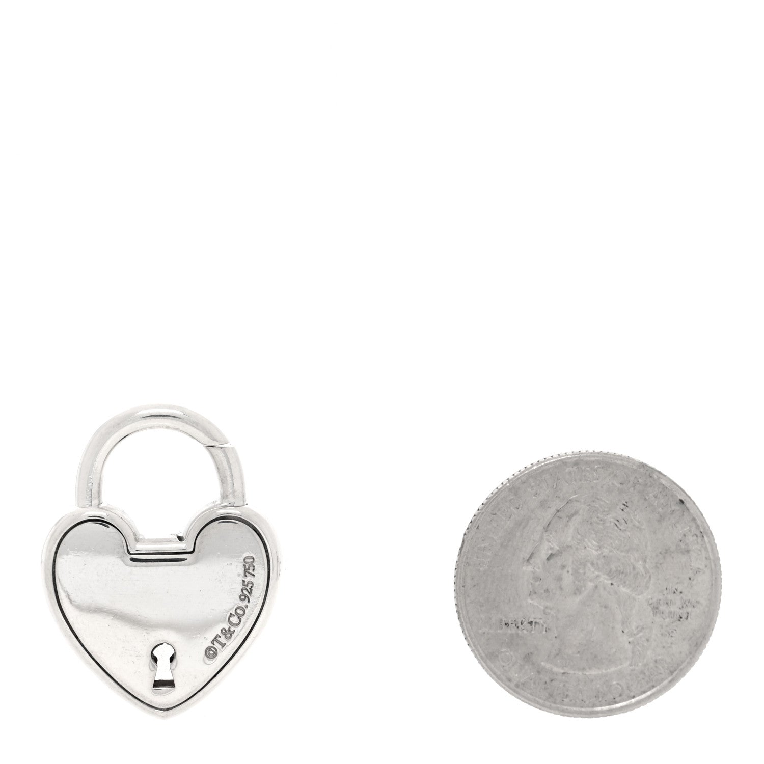Tiffany 18K Rose Gold Sterling Silver Lock Heart Charm 2 of 3