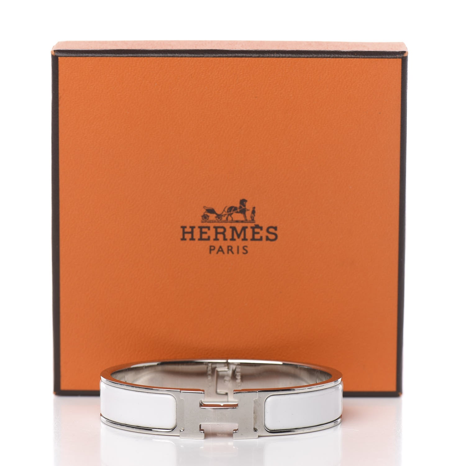 Hermes Enamel Narrow Clic Clac H Bracelet PM White 5 of 5