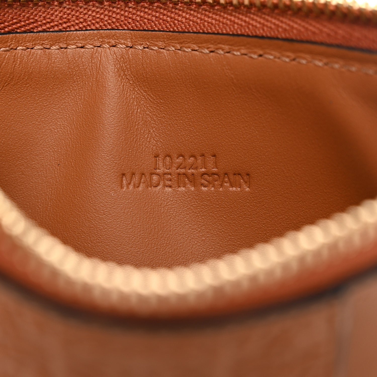 Loewe Calfskin Embossed Repeat Coin Card Holder Tan 7 of 8