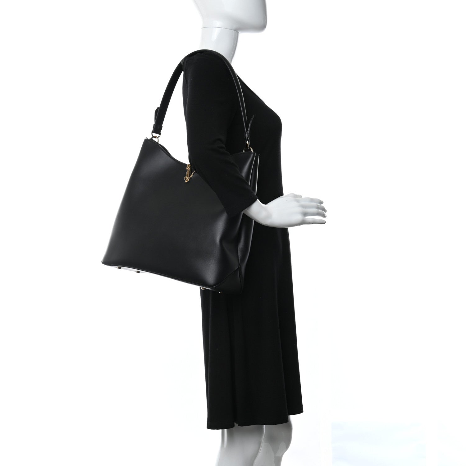 Versace Vitello Virtus Hobo Black 2 of 13