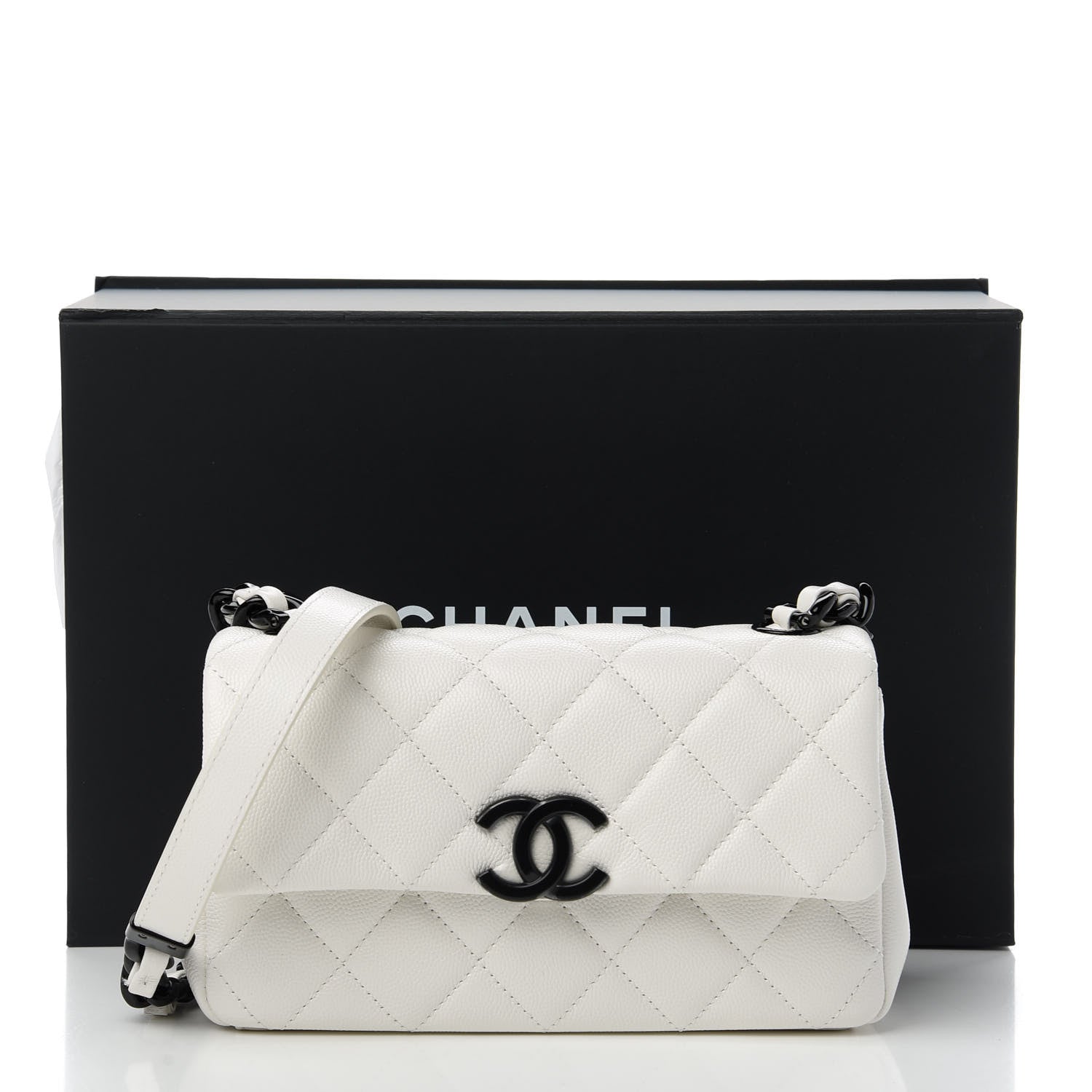 Chanel Caviar Quilted My Everything Small Flap White Black 11 of 11