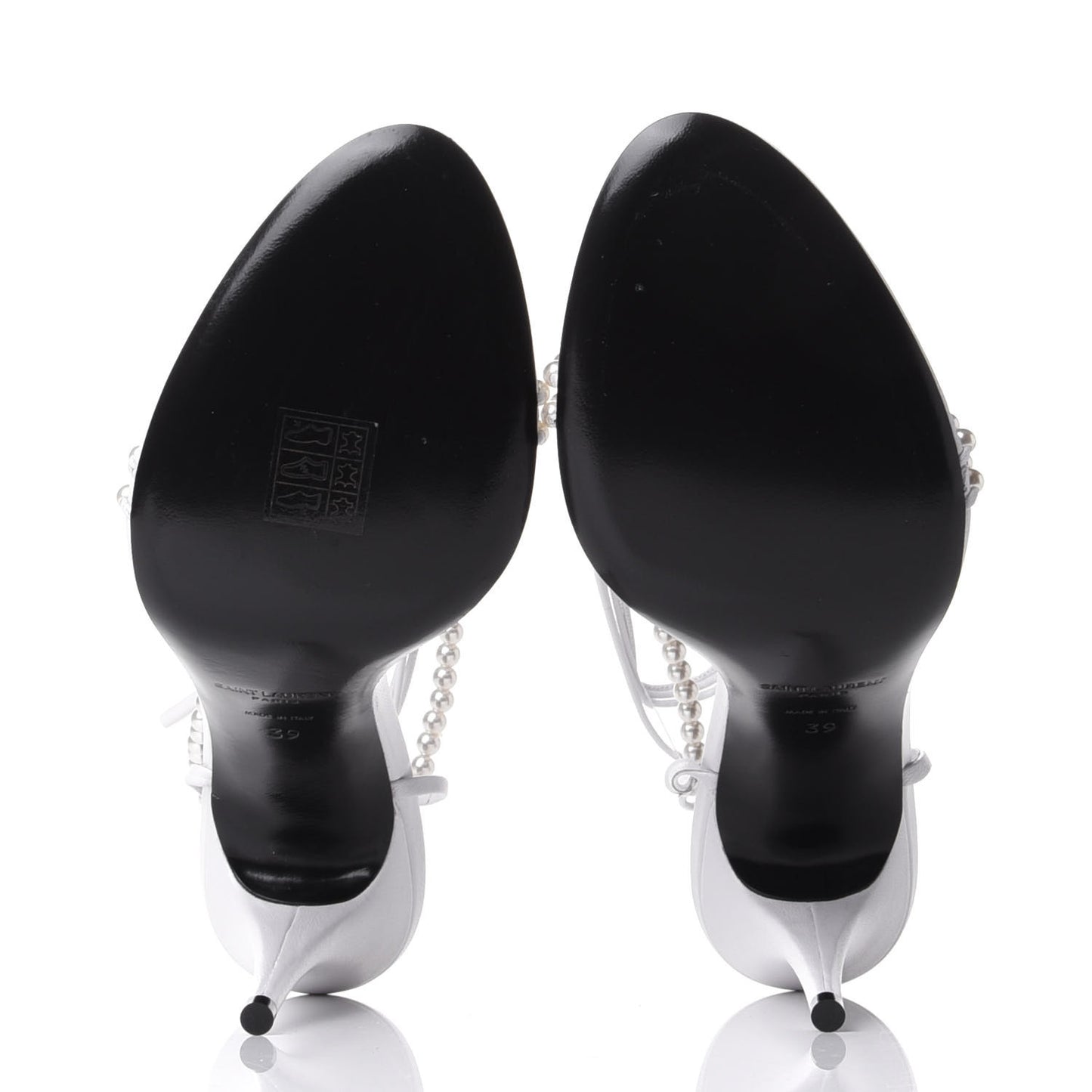 Pearl Embellished Wrap Pumps 39 White