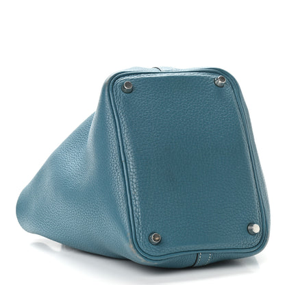 Hermes Taurillon Clemence Picotin Lock 18 PM Blue Jean 3 of 12
