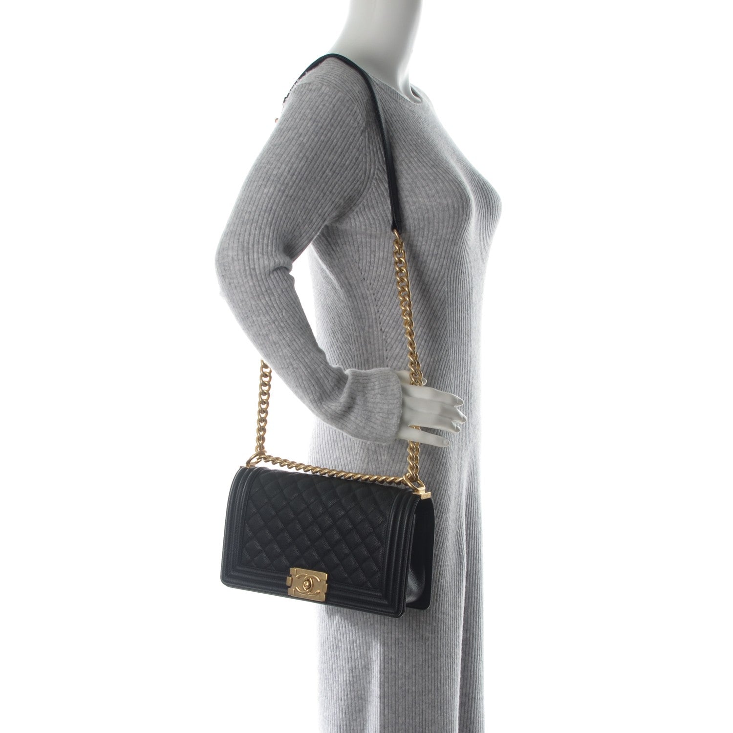 Chanel Caviar Quilted Medium Boy Flap Black 2 of 7