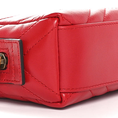 Gucci Calfskin Matelasse GG Marmont Cosmetic Case Hibiscus Red 9 of 11