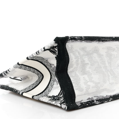 Christian Dior Canvas Embroidered Medium Paris Book Tote White Black 9 of 10