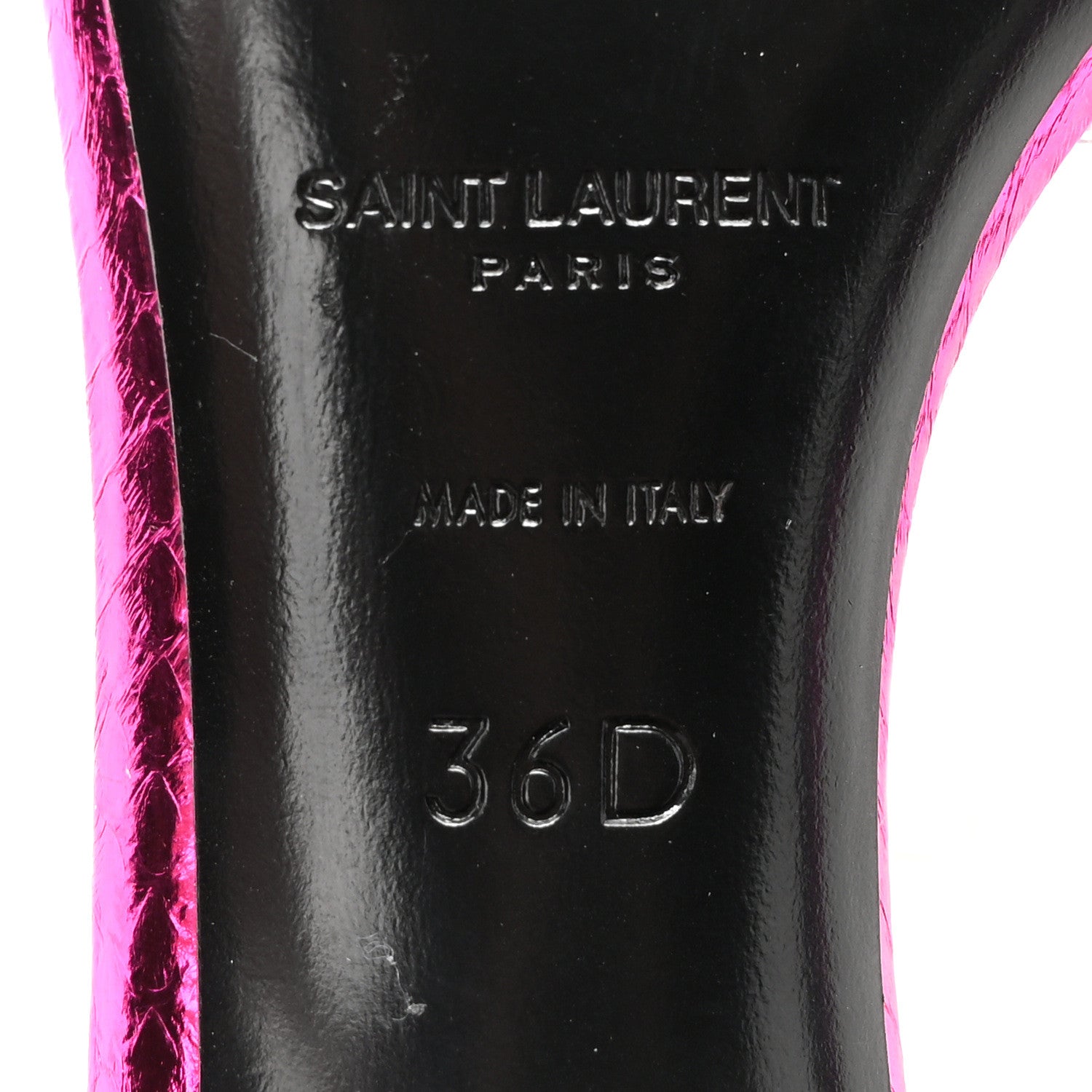 Saint Laurent Metallic Sparkle Fabric Sandal 36 Fuchsia 7 of 8