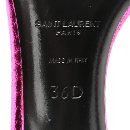 Saint Laurent Metallic Sparkle Fabric Sandal 36 Fuchsia 7 of 8