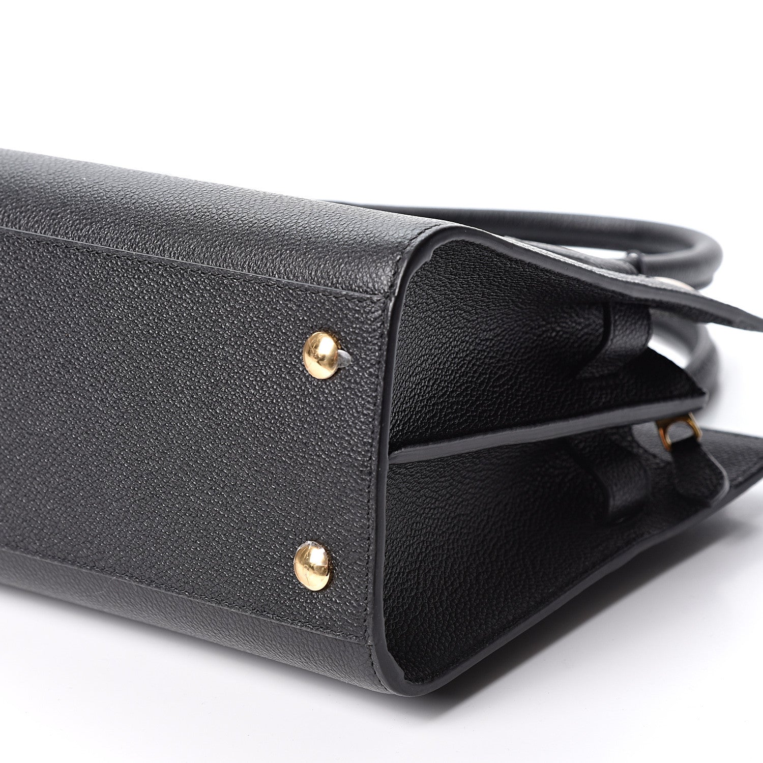Burberry Grainy Calfskin Mini Two Handle Title Bag Black 8 of 8