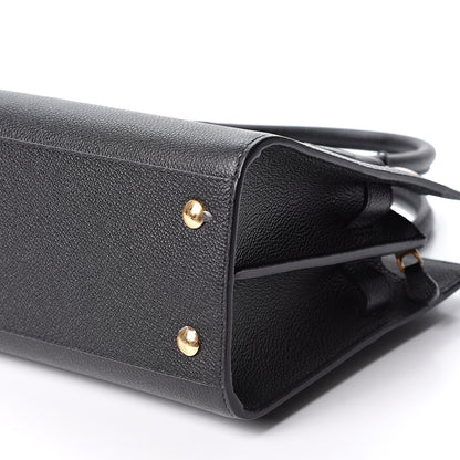 Burberry Grainy Calfskin Mini Two Handle Title Bag Black 8 of 8