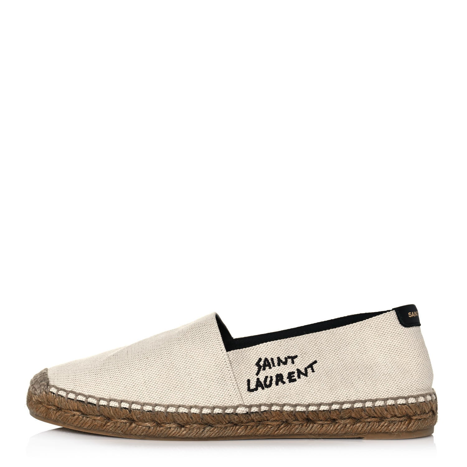 Saint Laurent Canvas Nappa Elba Light Logo Embroidered Espadrilles 40 Ecru 1 of 8