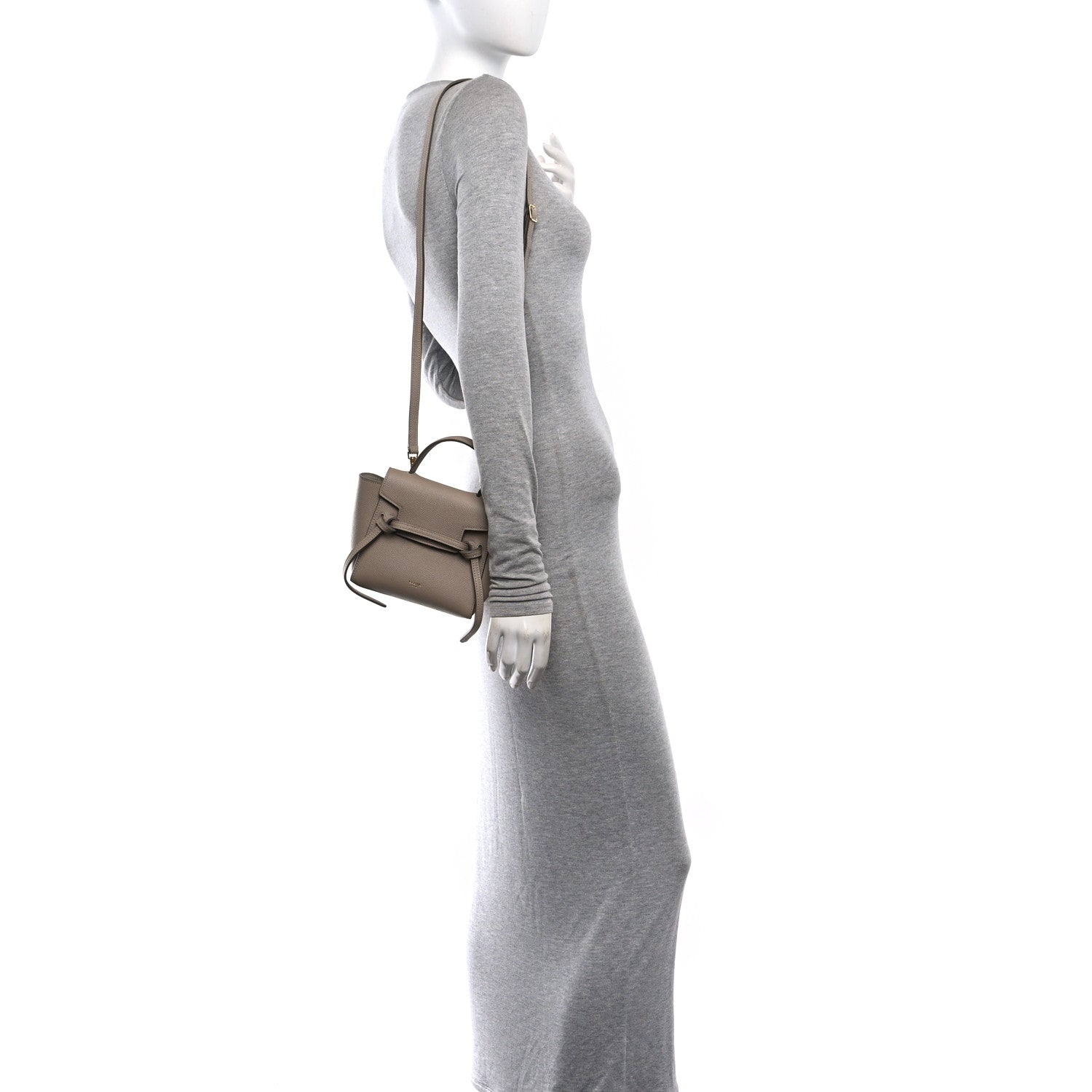Celine Grained Calfskin Pico Belt Bag Light Taupe 2 of 9