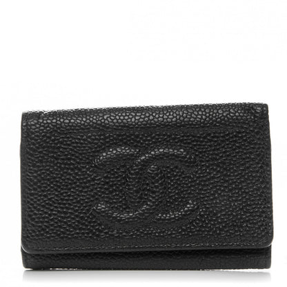 Chanel Caviar Timeless CC 6 Key Holder Case Black 1 of 8