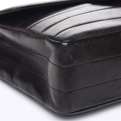 Chanel Lambskin Horizontal Quilt Jumbo Single Flap Black 9 of 14