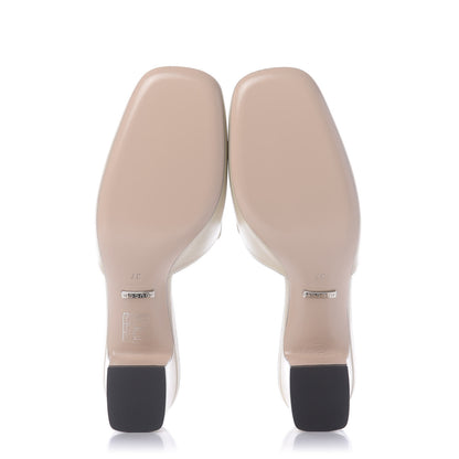 Gucci Malaga Kid Crystal Square G Madelyn Mules 37 Vintage White 6 of 12