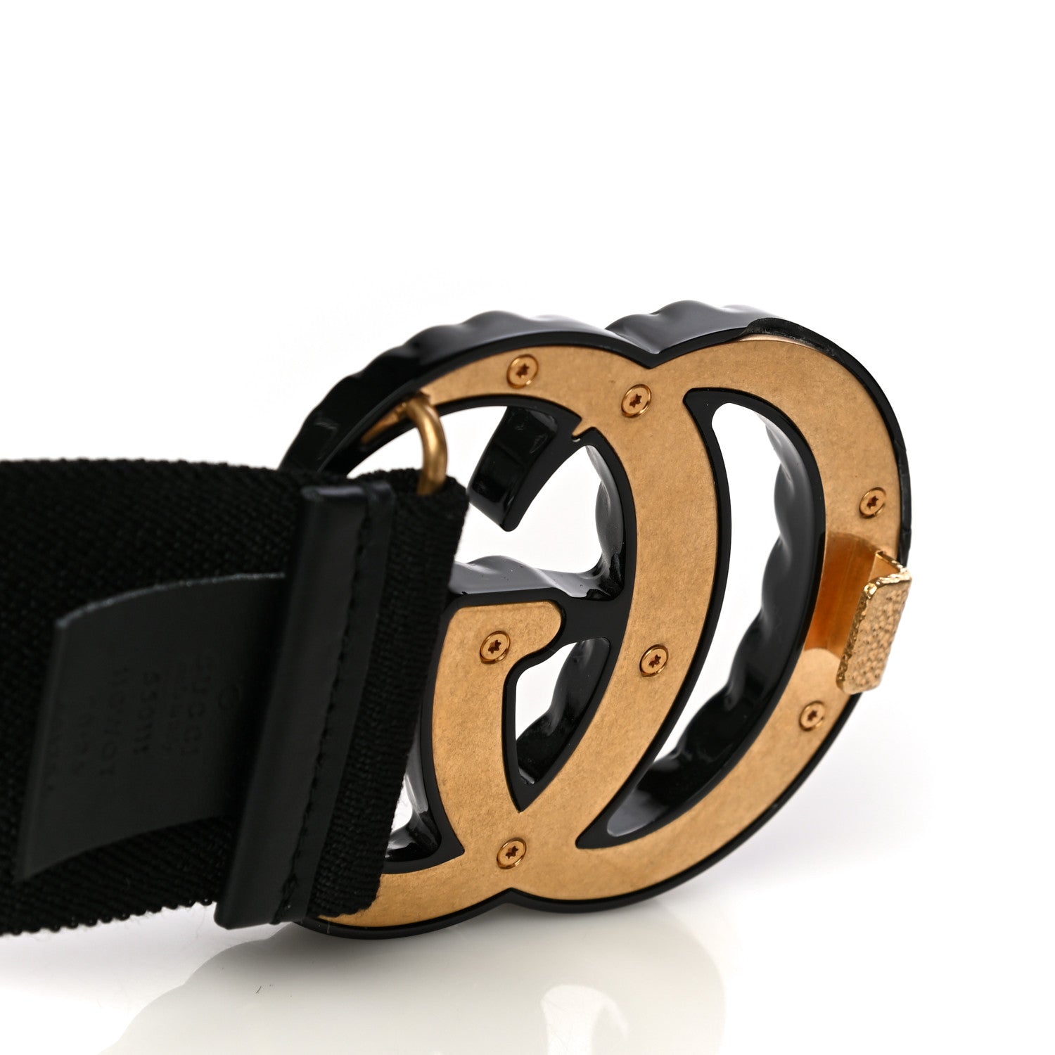 Gucci Elastic Crystal Embellished Plexiglass GG Marmont Belt 90 36 Black 3 of 6