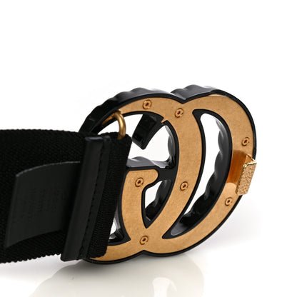 Gucci Elastic Crystal Embellished Plexiglass GG Marmont Belt 90 36 Black 3 of 6