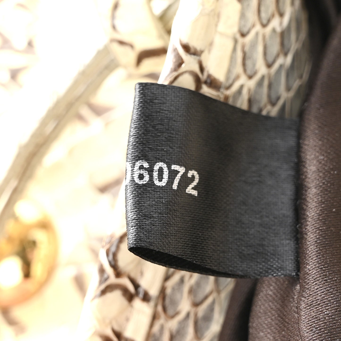 Snakeskin Small Matelasse Coffer Hobo Beige