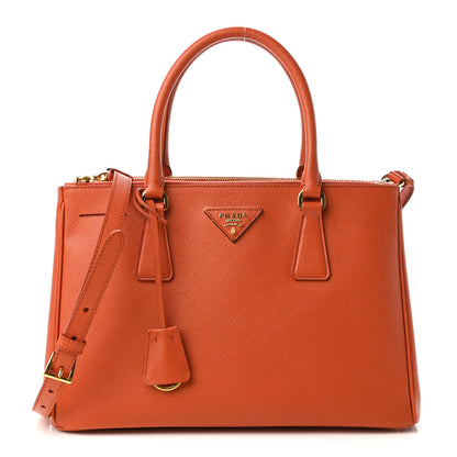 Prada Saffiano Small Galleria Double Zip Tote Papaya 1 of 10