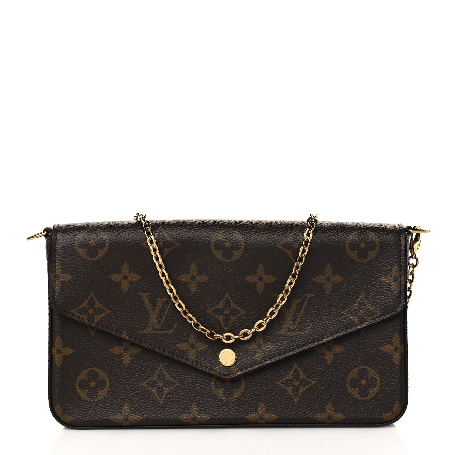 Louis Vuitton Monogram Pochette Felicie Chain Wallet Fuchsia 3 of 12