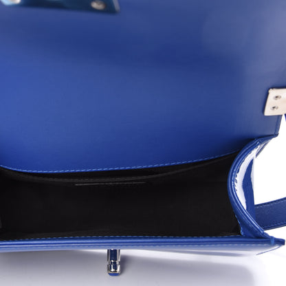 Chanel Patent Calfskin Quilted Small Plexiglass Boy Flap Blue 5 of 10