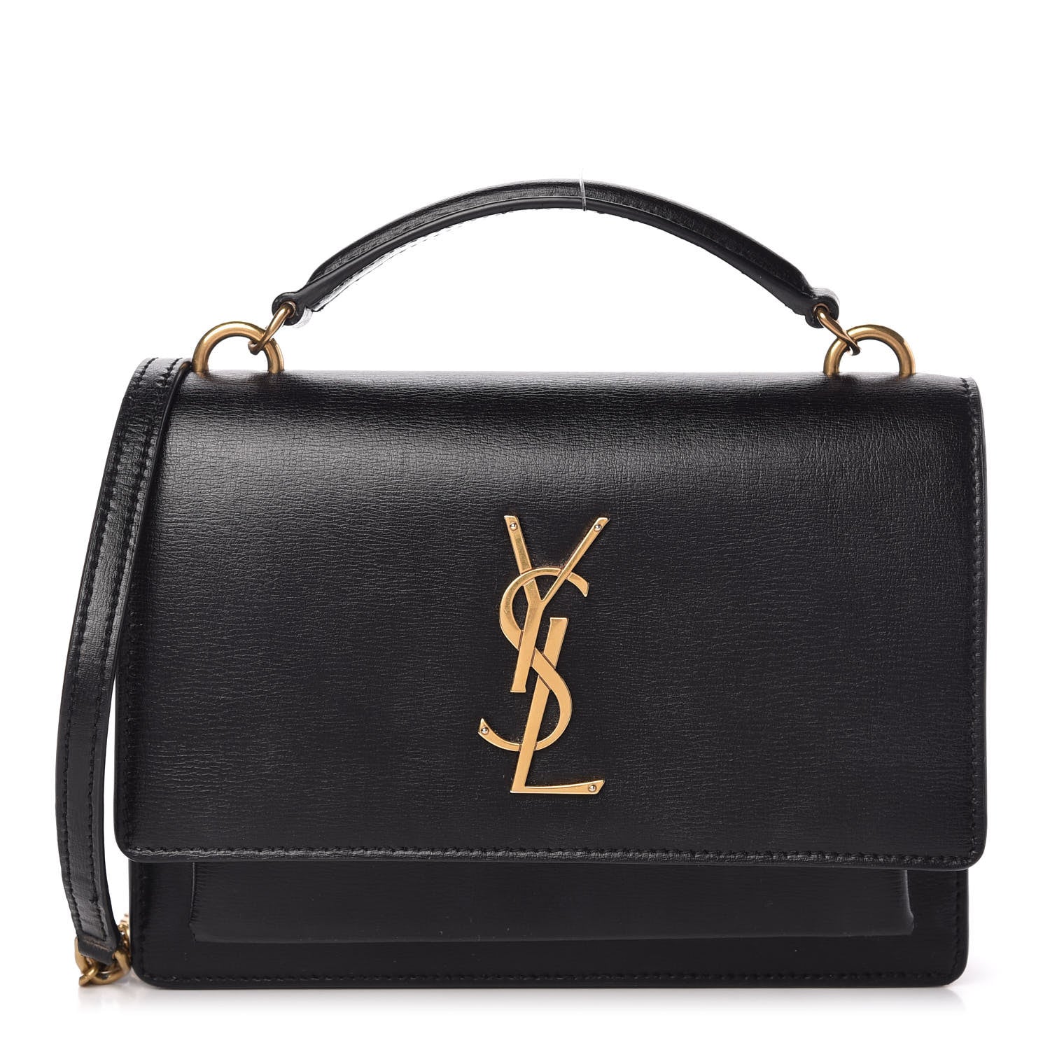 Saint Laurent Calfskin Monogram Sunset Chain Wallet Black 1 of 10