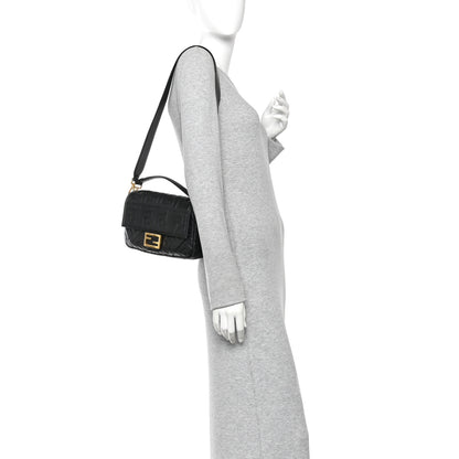 Fendi Nappa FF 1974 Embossed Baguette Black 2 of 11