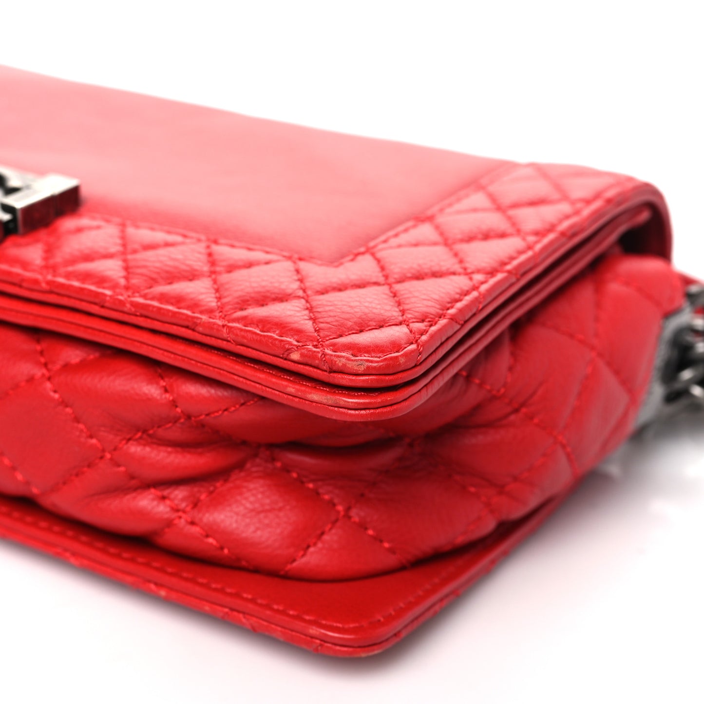 Calfskin Medium Boy Reverso Flap Red