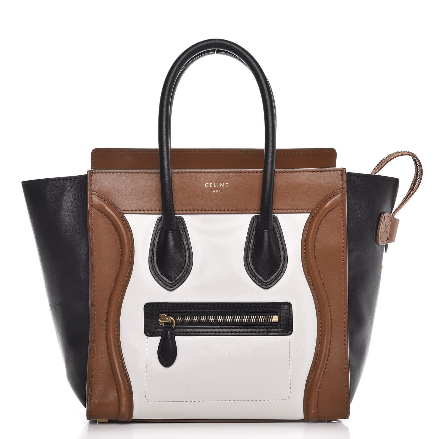Smooth Calfskin Tri-color Micro Luggage Brown
