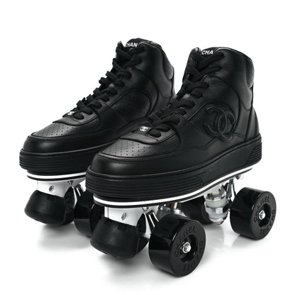 Chanel Calfskin Womens Roller Skates 38 Black 4 of 11