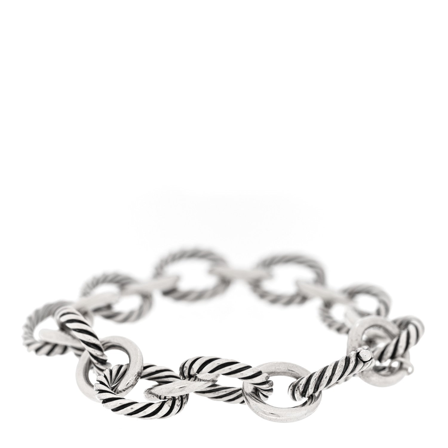 David Yurman Sterling Silver 12mm Large Oval Link Bracelet 2 of 3