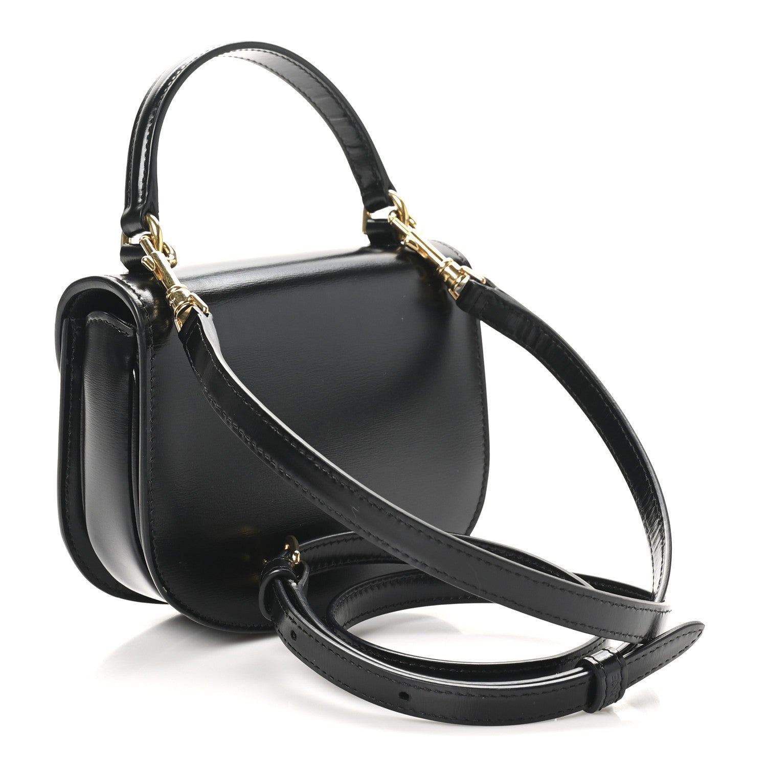 Celine Shiny Calfskin Triomphe Mini Besace Clea Black 3 of 9