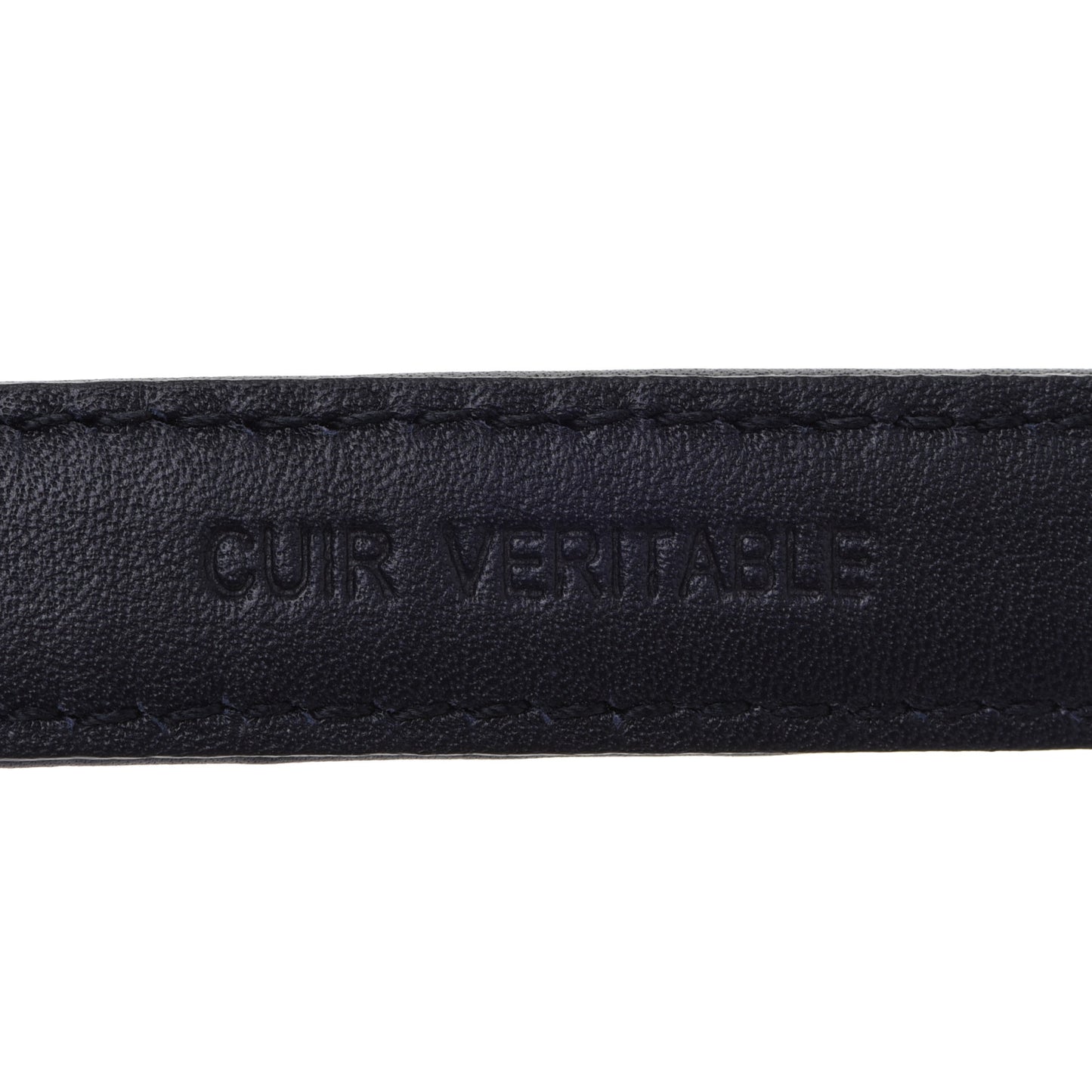 Calfskin Quilted CC Belt 70 Navy