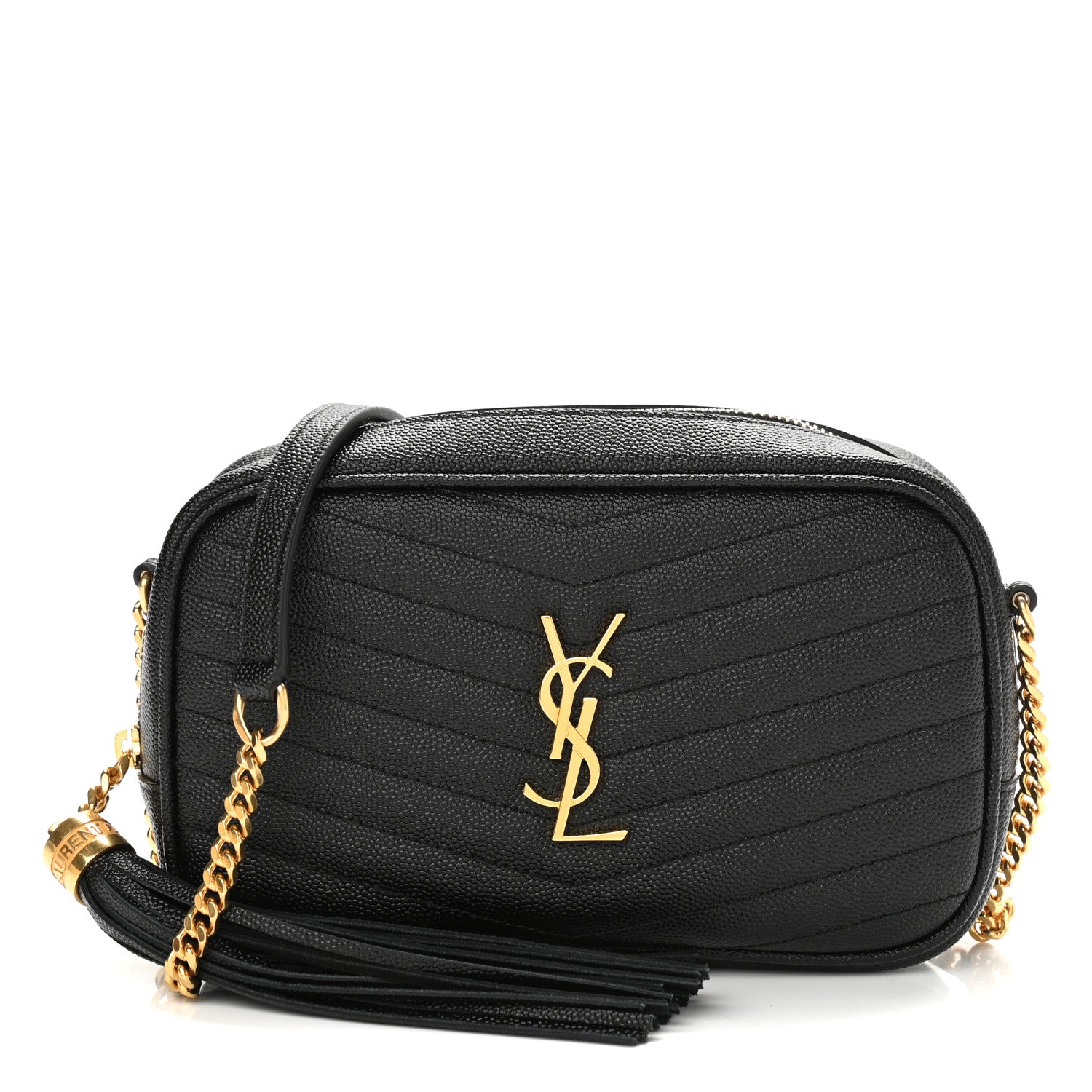 Saint Laurent Grain De Poudre Matelasse Monogram Mini Lou Camera Bag Black 1 of 10