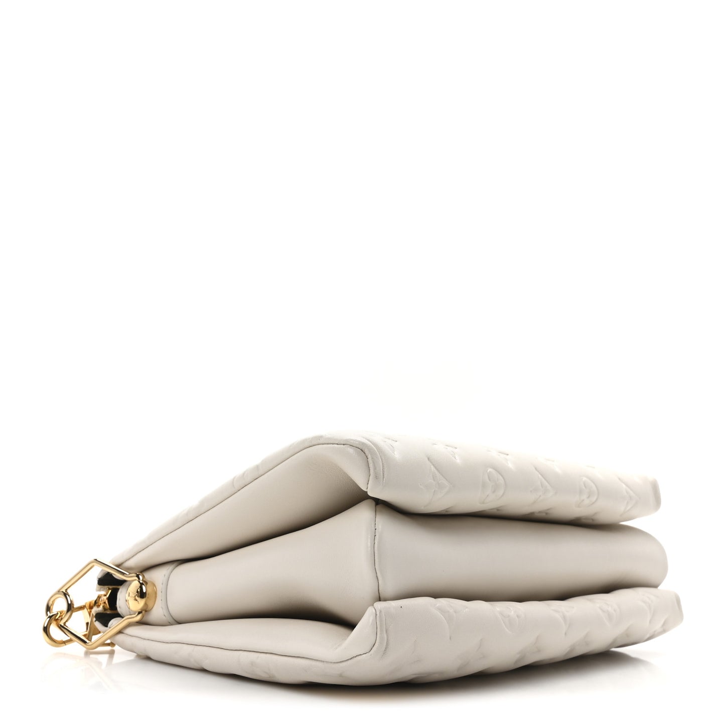 Lambskin Embossed Monogram Coussin PM Beige Cream