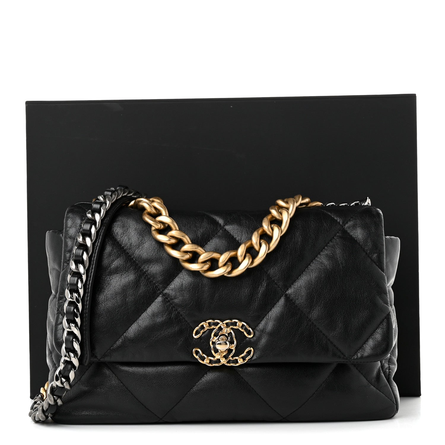 Chanel Lambskin Quilted Large Chanel 19 Flap Black 10 of 10