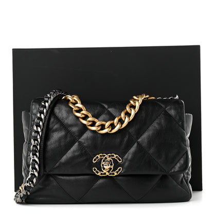 Chanel Lambskin Quilted Large Chanel 19 Flap Black 10 of 10