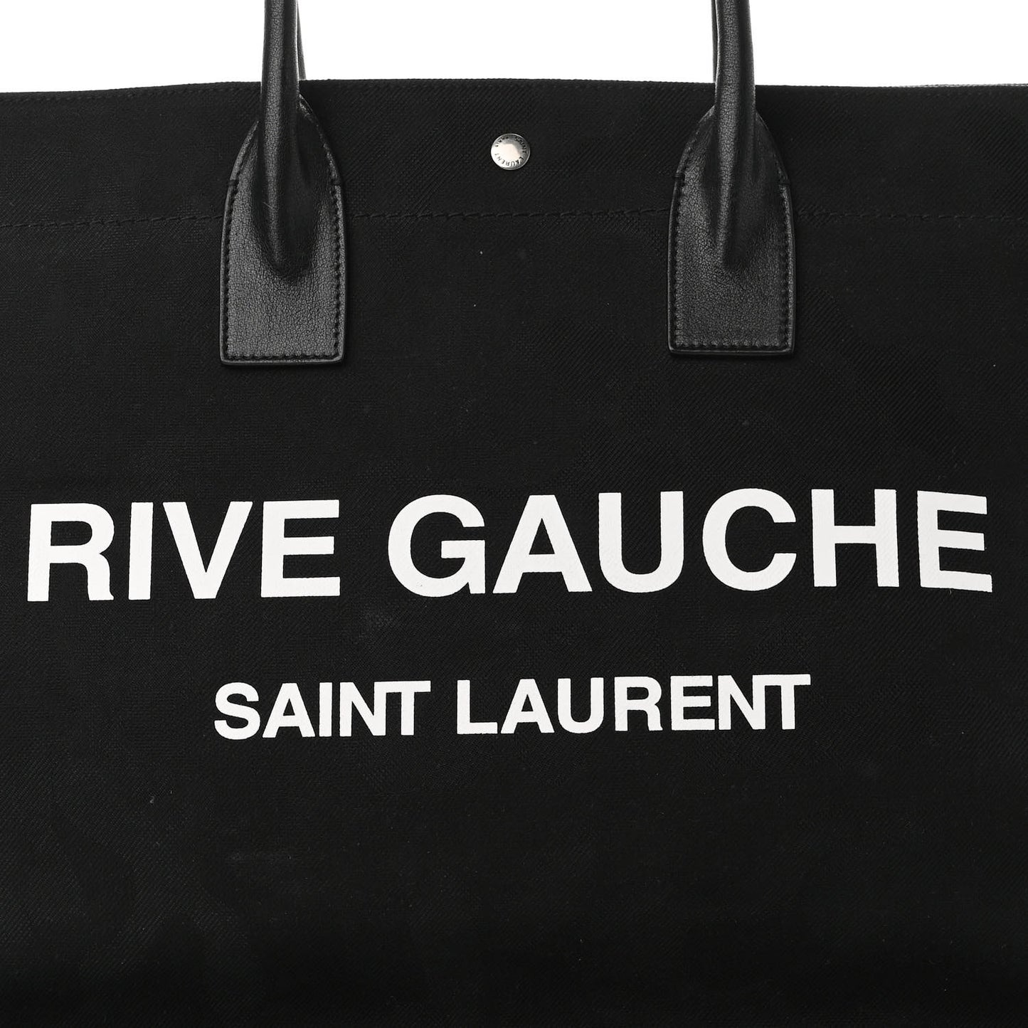 Linen Calfskin Rive Gauche Tote Black