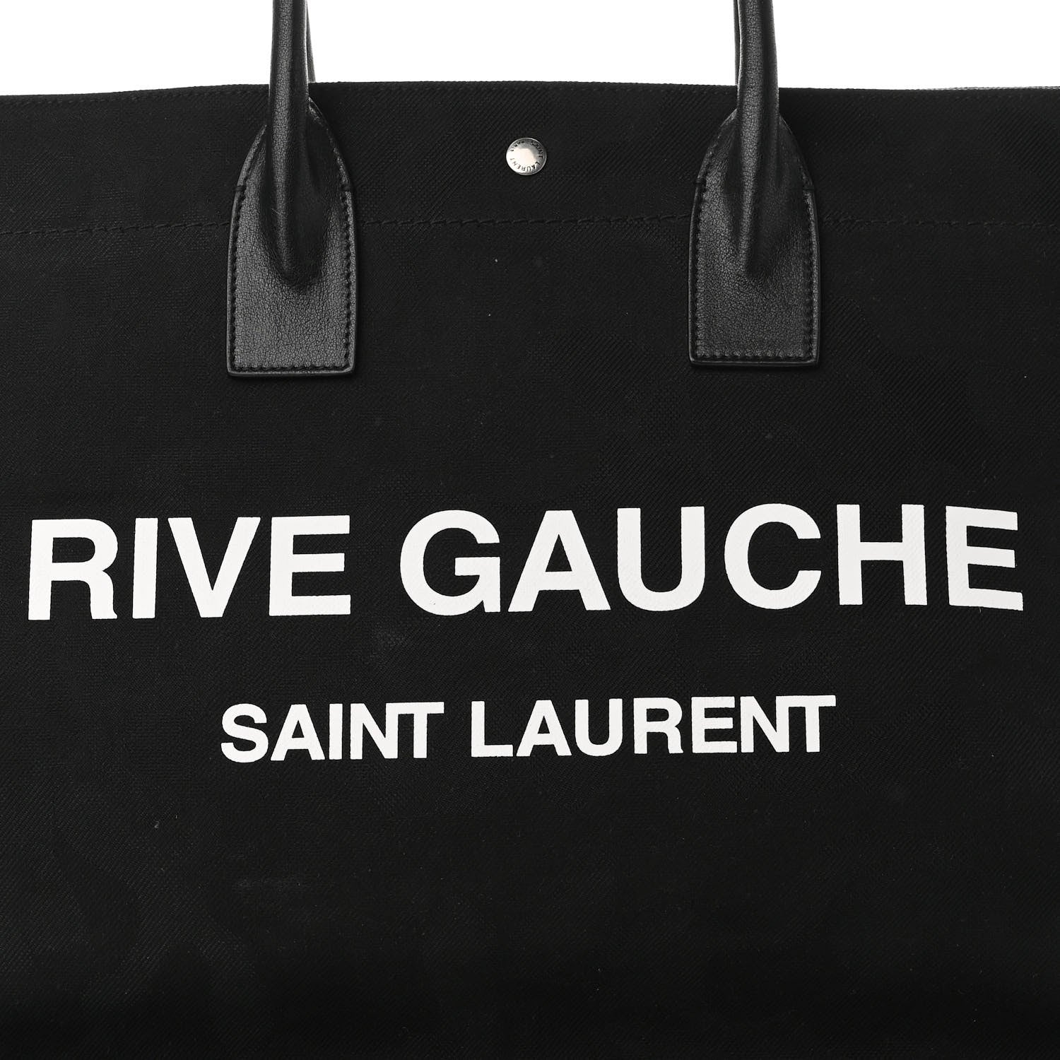 Saint Laurent Linen Calfskin Rive Gauche Tote Black 7 of 8