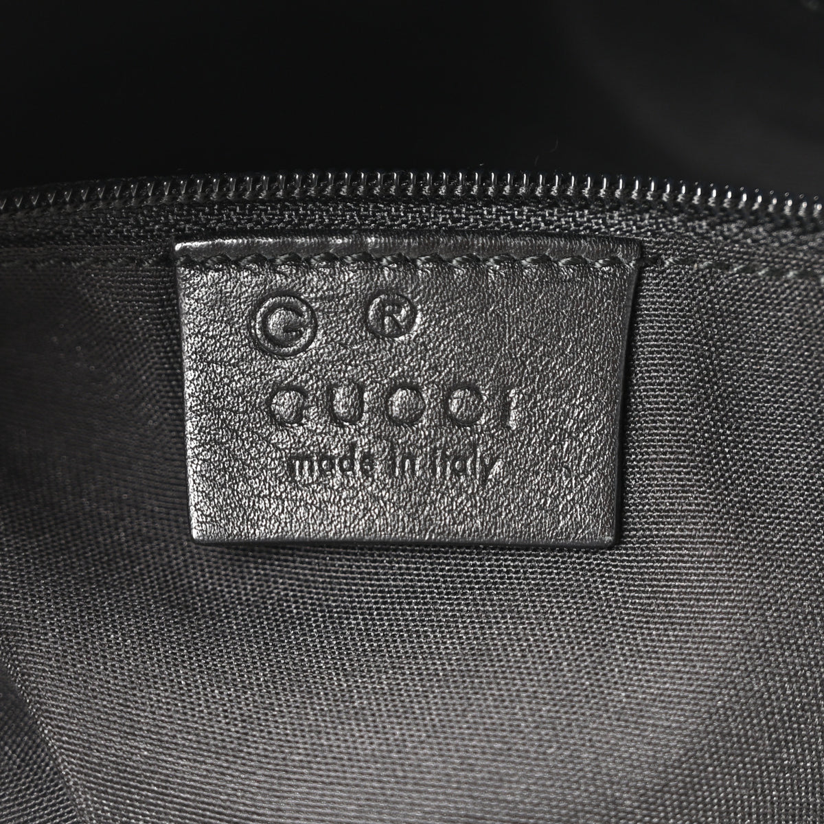 Guccissima Large GG Charm Convertible Dome Satchel Black