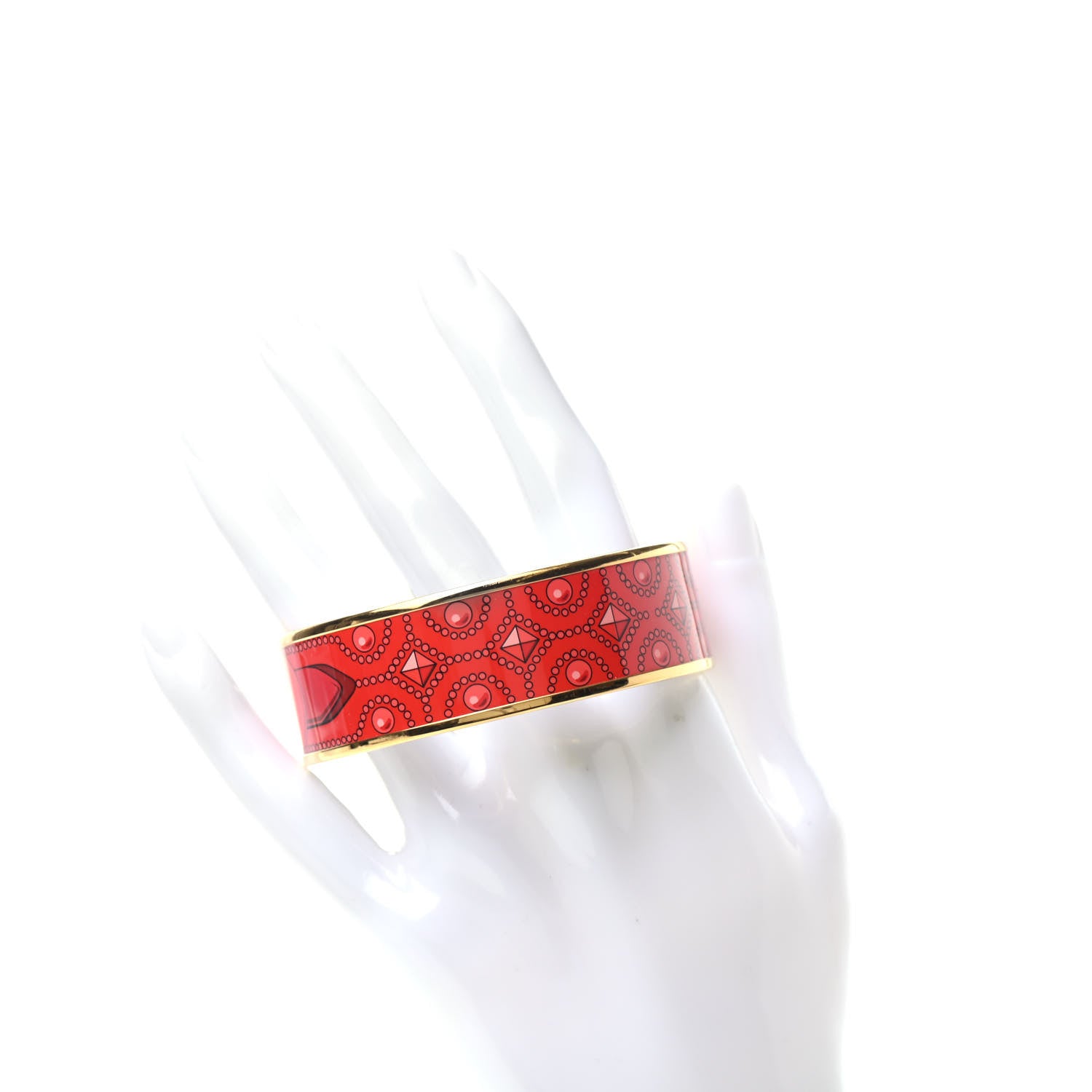 Hermes Enamel Printed Colliers de Chiens Wide Bracelet 65 2 of 5