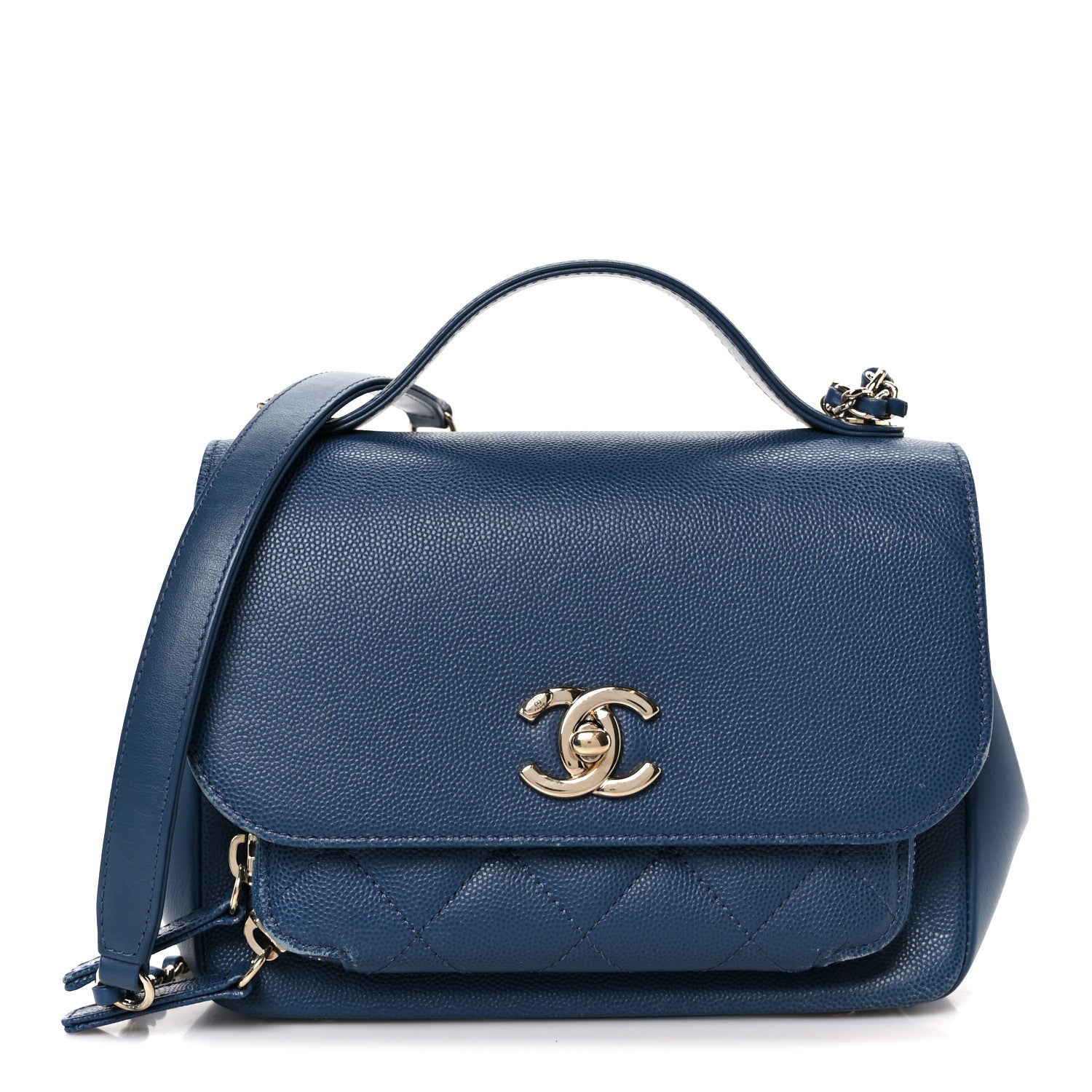 Chanel Caviar Quilted Small Business Affinity Flap Blue 1 of 12