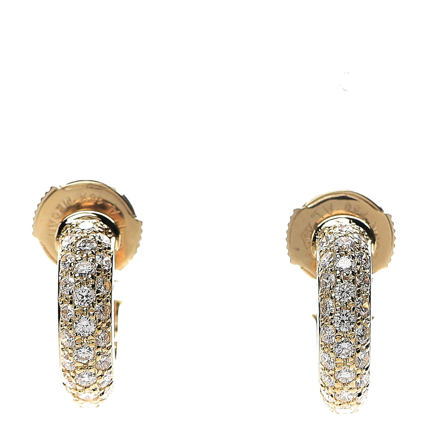18K Yellow Gold Diamond Etincelle De Hoop Earrings