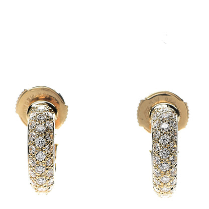 Cartier 18K Yellow Gold Diamond Etincelle De Hoop Earrings 1 of 4