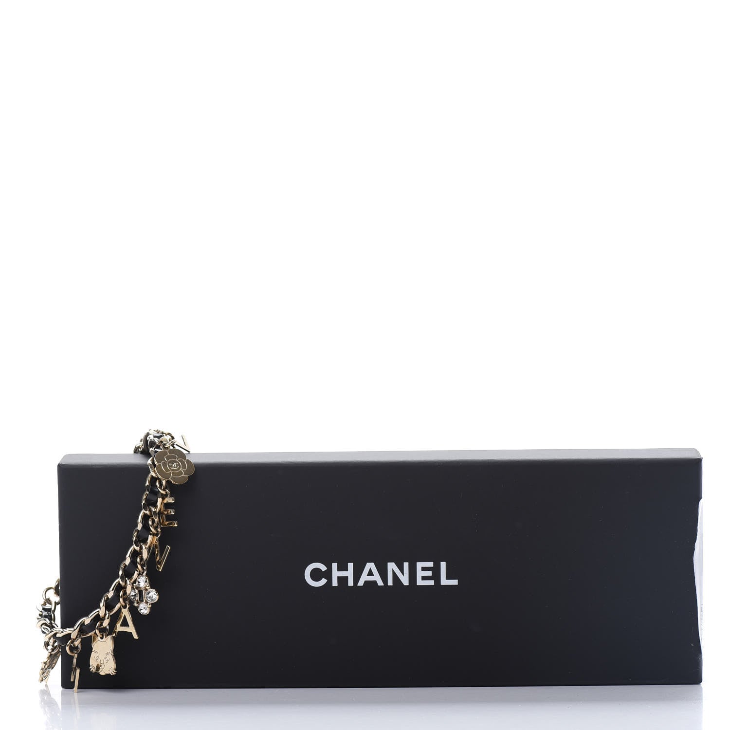 Chanel Lambskin Crystal CC Logo Charming Bracelet Gold Black 5 of 5