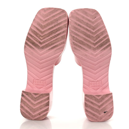 Gucci Rubber Gucci Logo Womens Platform 20/60mm Slide Sandals 37 Wild Rose 5 of 10