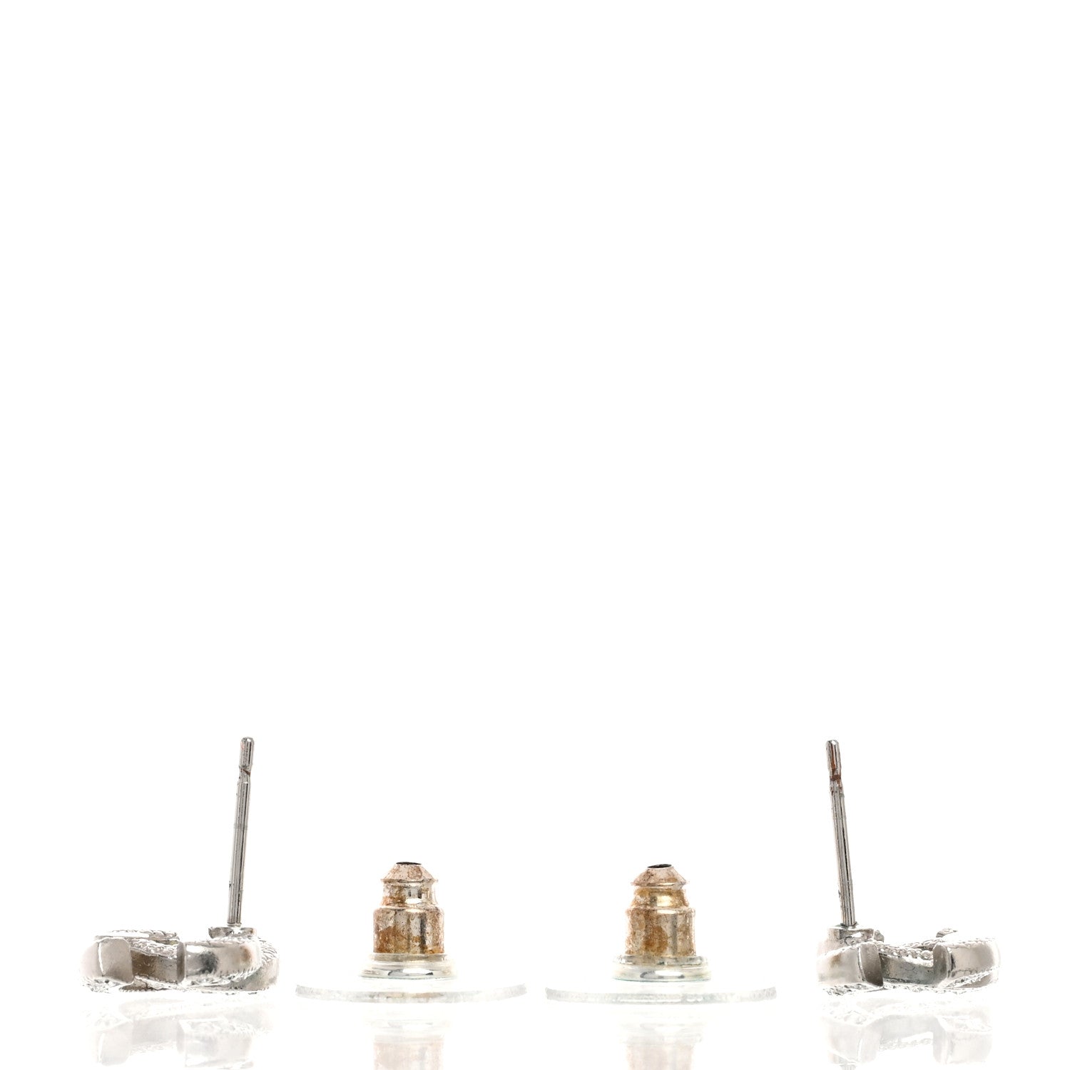 Chanel Crystal Mini CC Earrings Silver 3 of 5