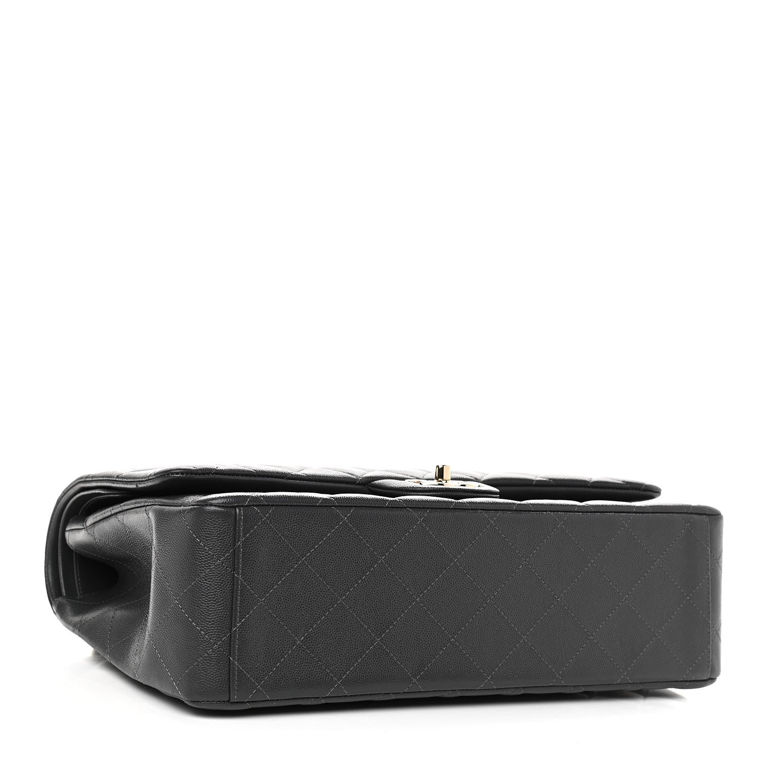 Chanel Caviar Quilted Maxi Double Flap Dark Grey 3 of 10