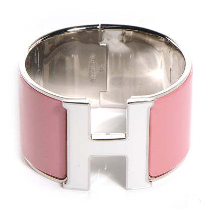 Hermes Enamel Clic Clac H Extra Wide Bracelet PM Vieux Rose 1 of 5