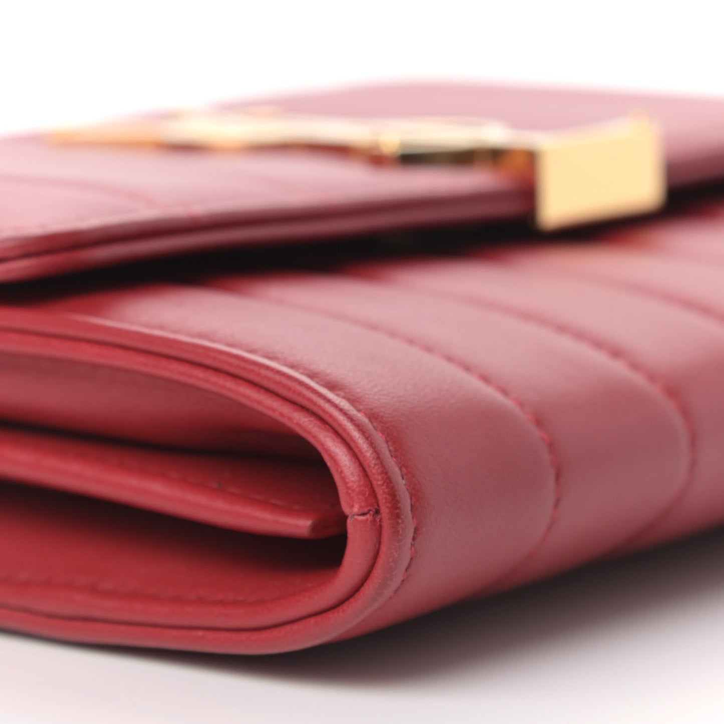 Lambskin Matelasse Monogram Vicky Chain Wallet Rouge Eros